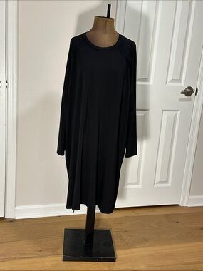 Eileen Fisher Women's Black Long-Sleeve Swing Dress-Classic Everyday Style sz 3X